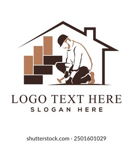 Flooring logo design template. Flooring handyman business logo.