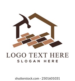 Flooring logo design template. Flooring handyman business logo.