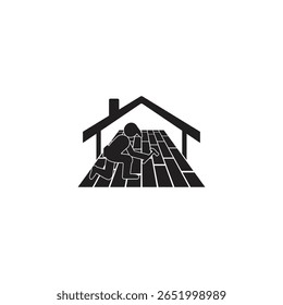Design-Vorlage für das Bodenlogo. Bodenbelag handyman business logo.