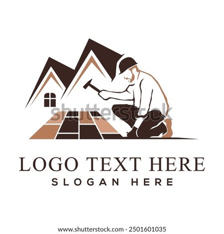 Flooring logo design template. Flooring handyman business logo.