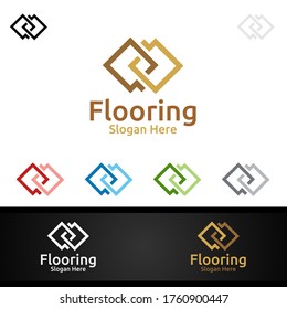 Flooring Logo Parquet Wooden Vinyl Hardwood Stock Vector (Royalty Free ...