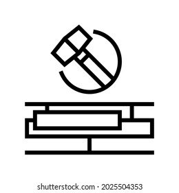 vector de icono de la línea de reparación de pisos. signo de reparación de piso. símbolo de contorno aislado ilustración negra