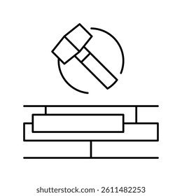flooring repair line icon vector. flooring repair sign. isolated contour symbol black illustration