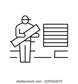 flooring services line icon vector. flooring services sign. isolated contour symbol black illustration