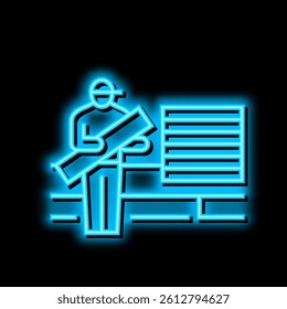 flooring services neon light sign vector. flooring services illustration