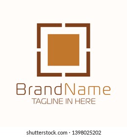 Flooring Tiles Logo With Simple Modern Shape