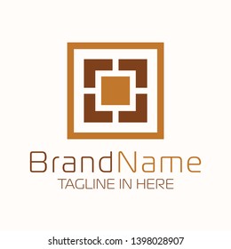 Flooring Tiles Logo With Simple Modern Shape

