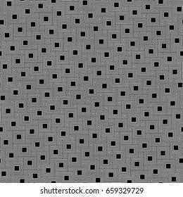Flooring wallpaper. Repeated hollow white checks ornament on black background. Seamless surface pattern design with polygons. Pythagorean tiling. Squares tessellation vector. Mosaic motif. Digital art