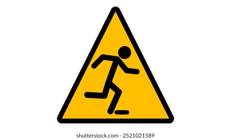Floor-Level Obstacle, black and yellow  isolated silhouette