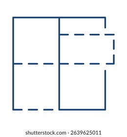 Floorplan Blue Line Editable Stroke Icon. Real Estate, Building, House, Home, Property Vector Illustration