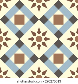 Floors inspired pattern in blue and brown