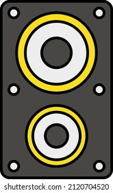 floor-standing speakers Concept, Audio Engine Vector Color Icon Design, Video blogger Symbol, vlogger or videography equipment Sign, motion pictures and film maker Stock illustration