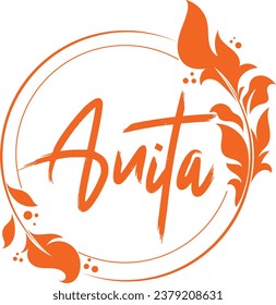 Floower theme logo with orange  color