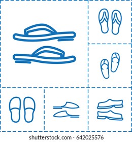 Flop icon. set of 6 flop outline icons such as flip flops