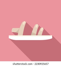 Flop sandal icon flat vector. Woman slipper. Woman shoe