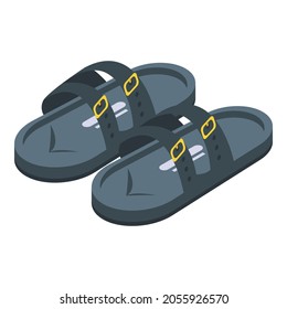 Flop sandals icon. Isometric of flop sandals vector icon for web design isolated on white background