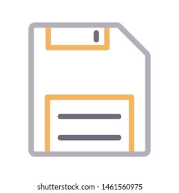 floppy colour line vector icon