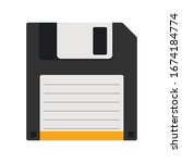 Floppy data storage diskette icon isolated on white background, Vector illustration