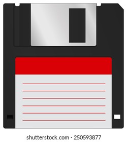 Floppy disc with blank label - realistic vector