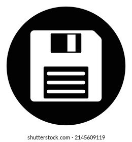 Floppy Disc Flat Icon Isolated On White Background