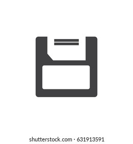 Floppy disc icon in black on a white background. Vector illustration