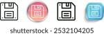 floppy disc icon. Thin Linear, Regular and Button Style Design Isolated On White Background