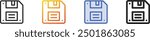 floppy disc icon.Thin Linear, Gradient, Blue Stroke and bold Style Design Isolated On White Background