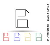 Floppy disc multi color style icon. Simple thin line, outline vector of computer parts icons for ui and ux, website or mobile application