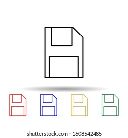 Floppy disc multi color style icon. Simple thin line, outline vector of computer parts icons for ui and ux, website or mobile application