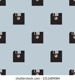 Floppy disc seamless pattern vector illustration