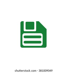 Floppy disc. Vector icon green
