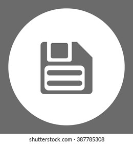 Floppy disc. Vector icon grey and white
