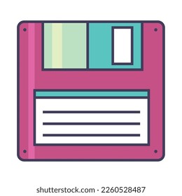Pop-Art-Icon der Diskette 90s einzeln