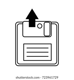 floppy disk with arrow upload