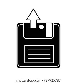 floppy disk with arrow upload