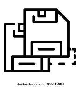 Floppy disk backup icon. Outline Floppy disk backup vector icon for web design isolated on white background