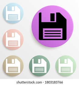 Floppy Disk badge color set. Simple glyph, flat vector of web icons for ui and ux, website or mobile application