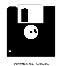 Floppy disk black icon .