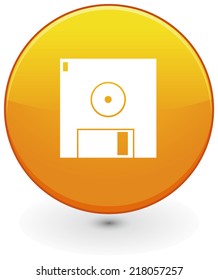 Floppy disk button vector