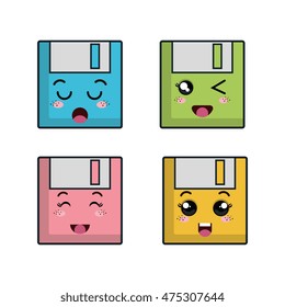 floppy disk character icon vector illustration design