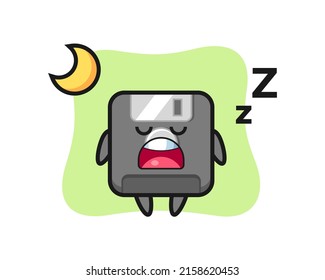 floppy disk character illustration sleeping at night , cute style design for t shirt, sticker, logo element