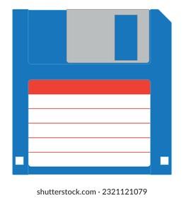 Floppy disk - color vector illustration of floppy diskette, isolated on white background