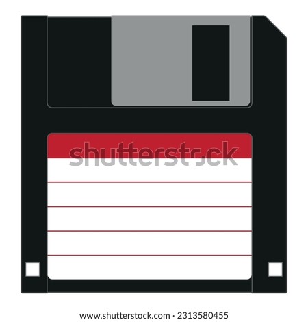 Floppy disk - color vector illustration of floppy diskette, isolated on white background