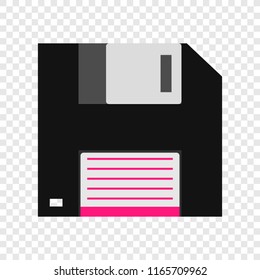 Floppy disk colour icon on transparent background