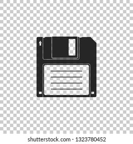 Floppy disk for computer data storage icon isolated on transparent background. Diskette sign. Flat design. Vector Illustration