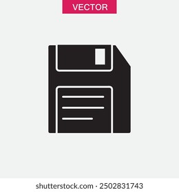 Floppy disk, diskette icon, Save symbol vector flat black simple illustration for web and app..eps