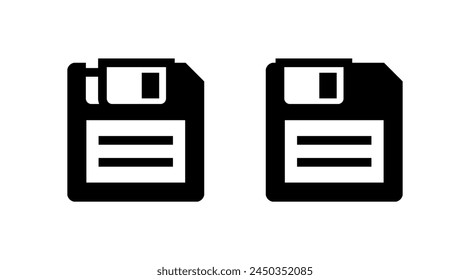 Icono de disquete (disquete). Símbolo de conservación o información. Disquete de ordenador (disco) para grabar datos.