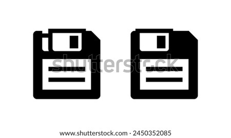 Floppy disk (diskette) icon. Symbol of conservation or information. Computer floppy disk (disk) for recording data.