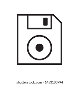 Floppy disk, diskette icon in trendy outline style design. Vector graphic illustration. Save symbol for website design, logo, app and ui. Editable vector stroke. EPS 10.