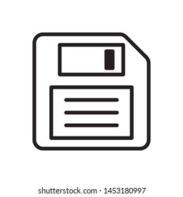 Floppy disk, diskette icon in trendy outline style design. Vector graphic illustration. Save symbol for website design, logo, app and ui. Editable vector stroke. EPS 10.